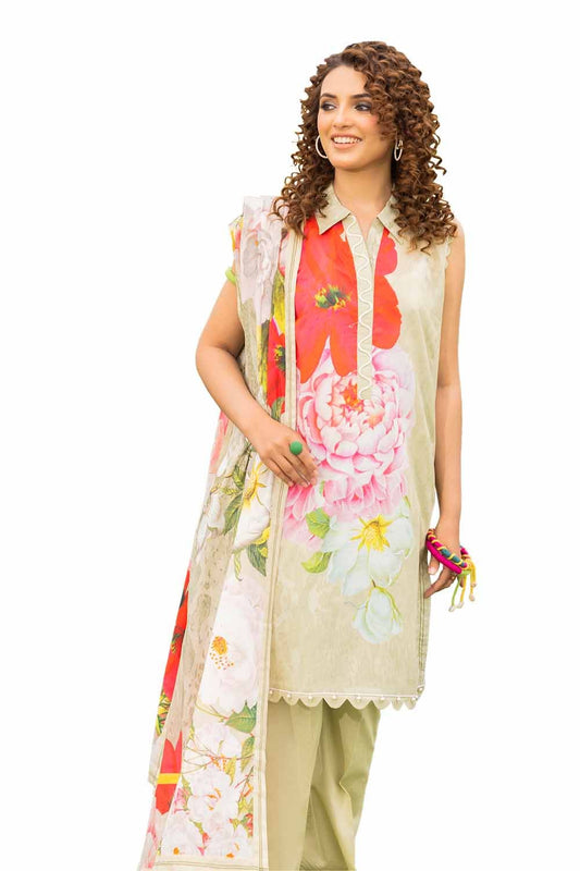 Gul Ahmed 3PC Unstitched Printed Lawn Suit CL-42046 A