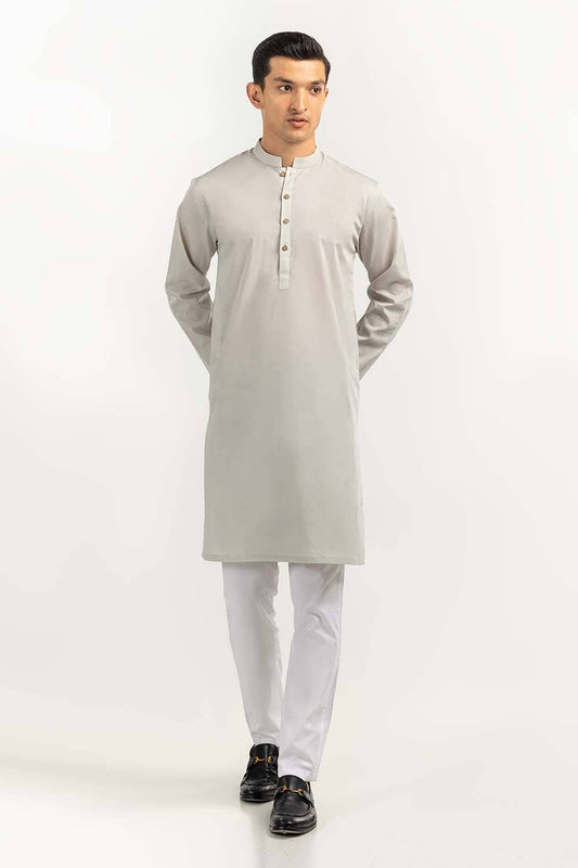 Gul Ahmed Ready to Wear Men's Lite Green Basic Kurta KR-PLN22-049
