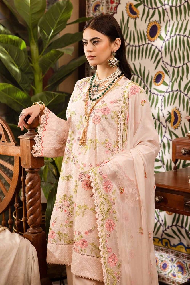 Gul Ahmed 3PC Embroidered Swiss Voile Unstitched Suit with Embroidered Chiffon Dupatta and Inner - LSV-42020
