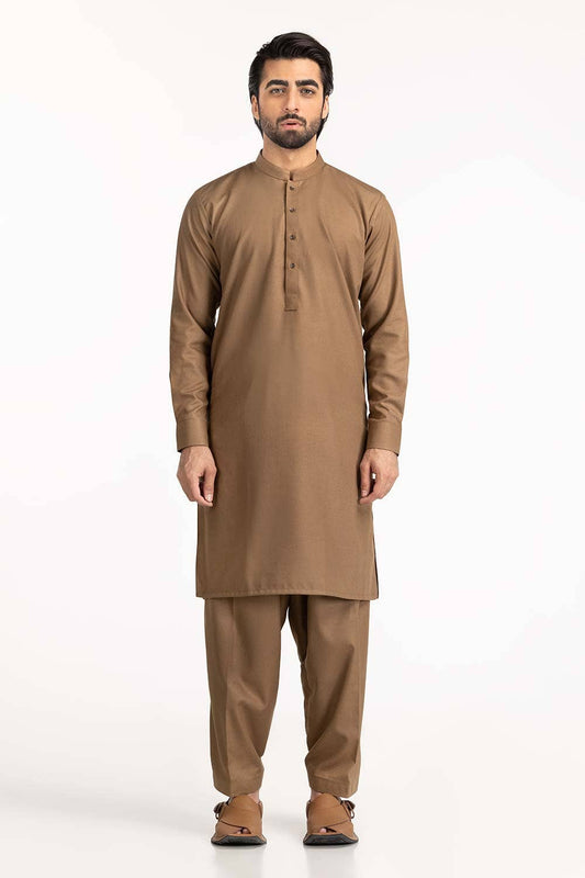 Gul Ahmed Ready to Wear Men's Gold Brown Basic Suit SK-P22-161