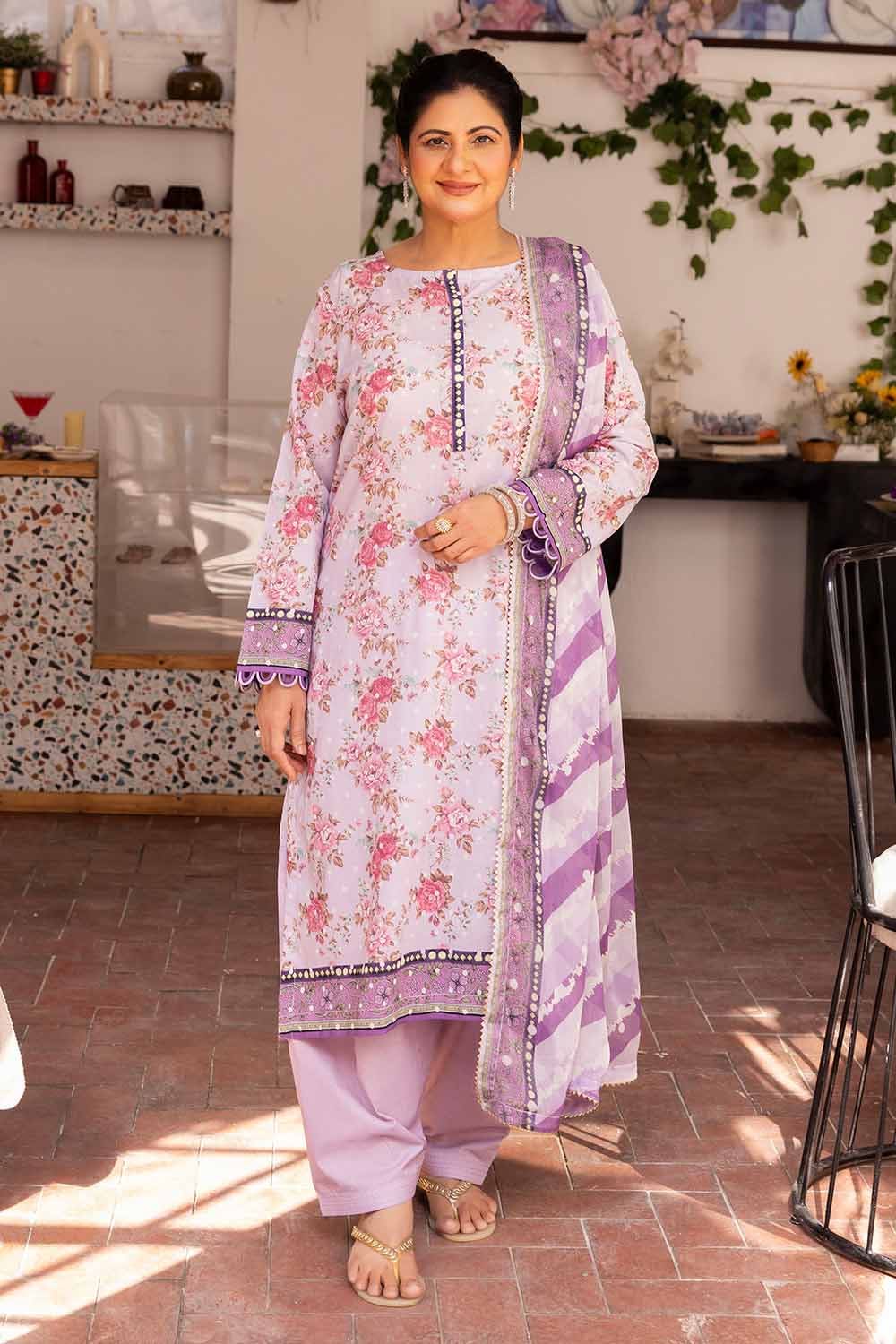 Gul Ahmed 3PC Unstitched Printed Lawn Suit with Chiffon Dupatta BM-42023