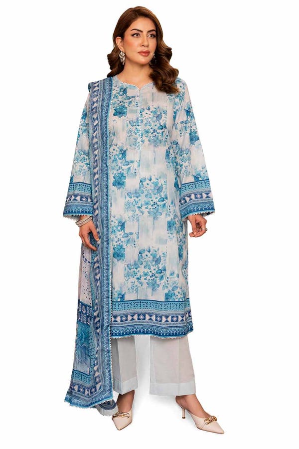 Gul Ahmed 3PC Unstitched Printed Lawn Suit with Chiffon Dupatta BM-42024