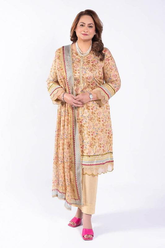 Gul Ahmed 3 Piece Unstitched Printed Chiffon Dupatta BM-52006