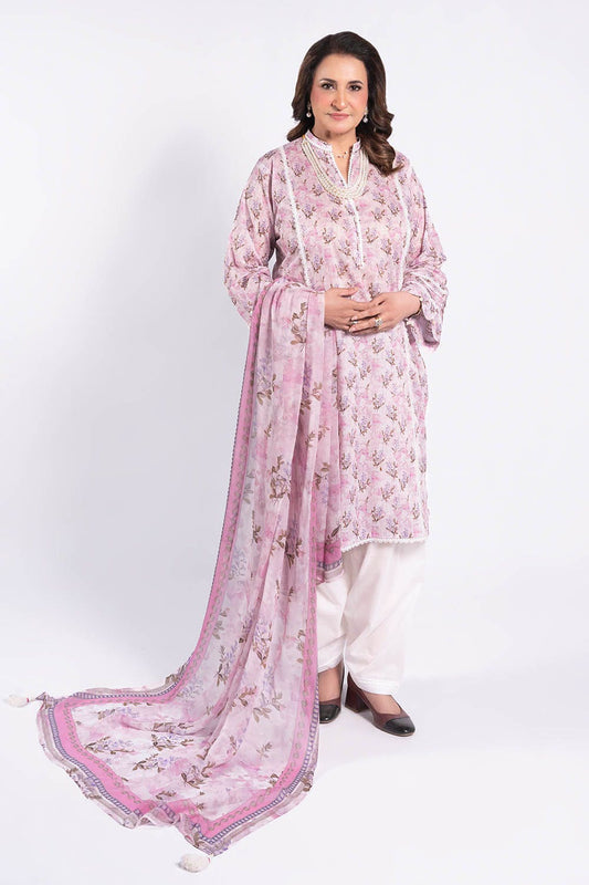 Gul Ahmed 3 Piece Unstitched Printed Lawn Suit with Printed Chiffon Dupatta BM-52031