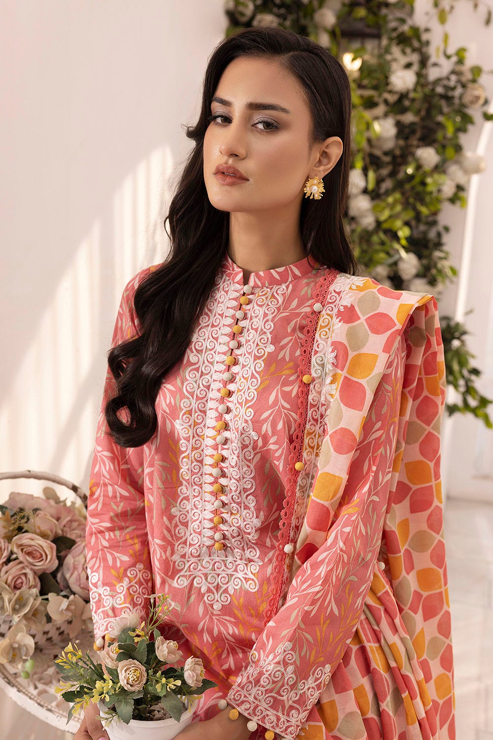 Gul Ahmed 3 Piece Unstitched Embroidered Printed Lawn Suit CL-52001