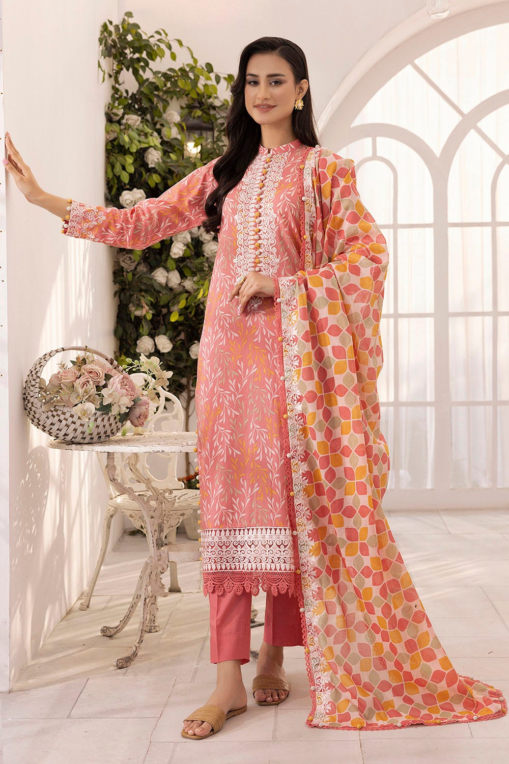 Gul Ahmed 3 Piece Unstitched Embroidered Printed Lawn Suit CL-52001