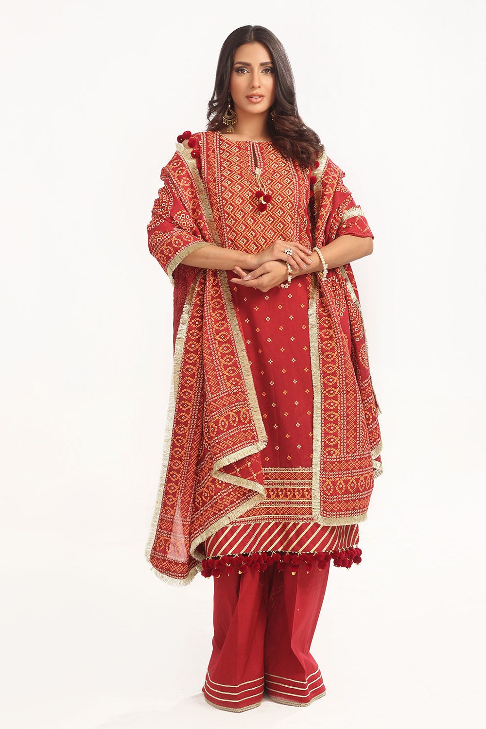 Gul Ahmed 3 Piece Unstitched Lacquer Printed Lawn Suit CL-52138 B