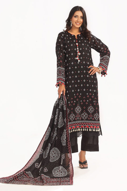 Gul Ahmed 3 Piece Unstitched Lacquer Printed Lawn Suit CL-52171 A