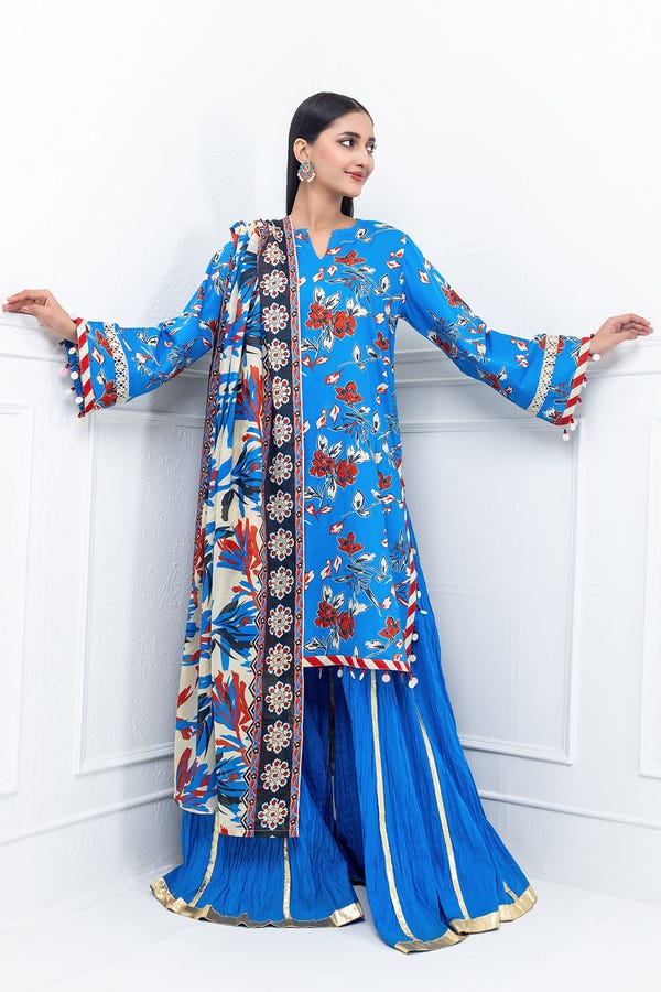 Gul Ahmed 3 Piece Unstitched Printed Lawn Suit CL-52424