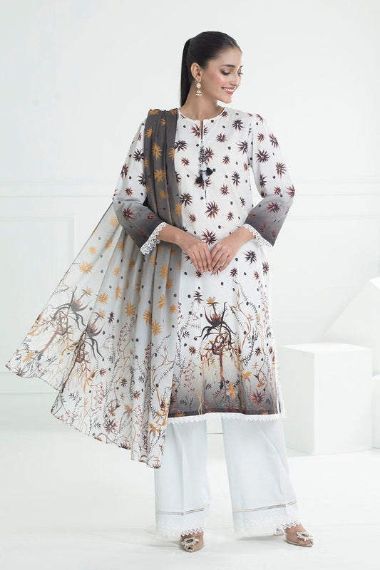 Gul Ahmed 3 Piece Unstitched Jacquard Suit with Printed Lawn Dupatta CL-52502