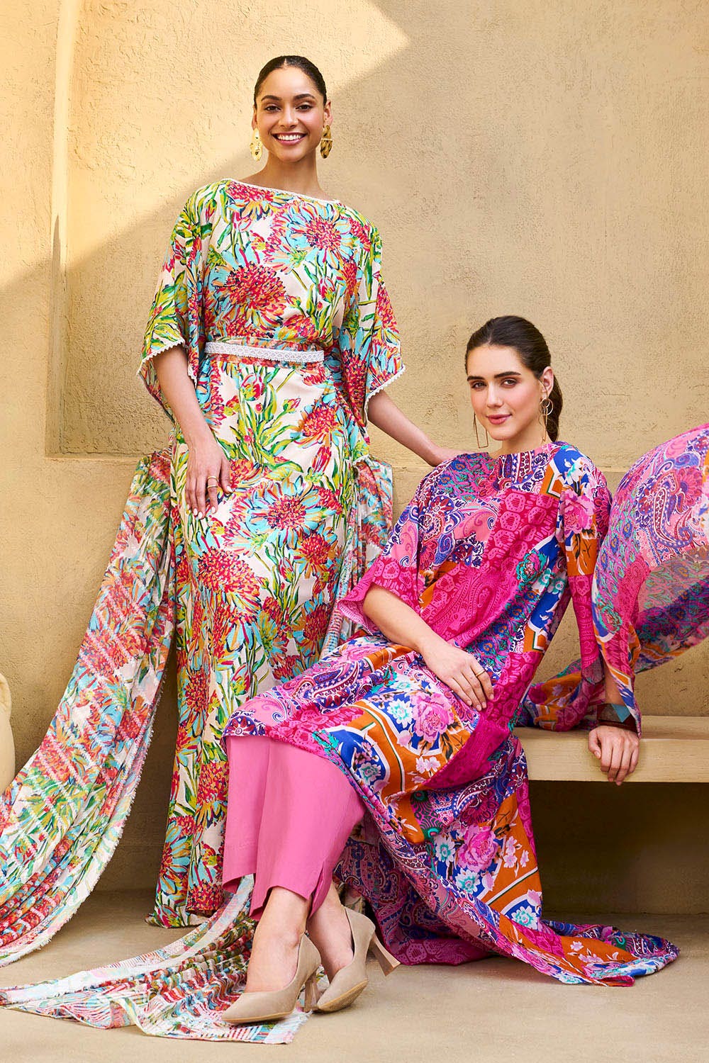 Gul Ahmed 3 Piece Unstitched Printed Cotton Silk Suit with Printed Chiffon Dupatta CS-52001